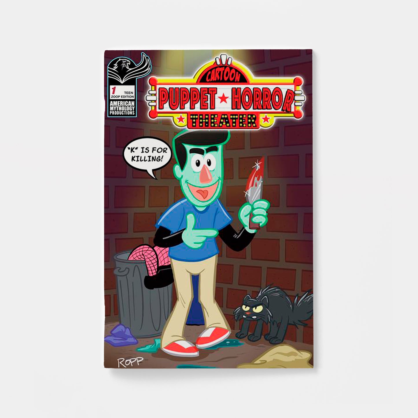 CARTOON PUPPET HORROR THEATER #1 CVR E ADRIAN ROPP ZOOP VAR