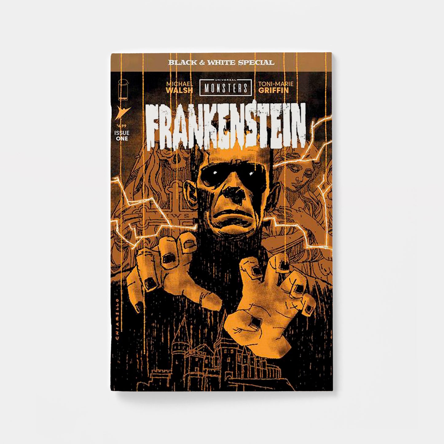 UNIVERSAL MONSTERS FRANKENSTEIN B&W SPECIAL #1 (OF 2) CVR B MARK CHIARELLO VAR | presale | 2026-10-14