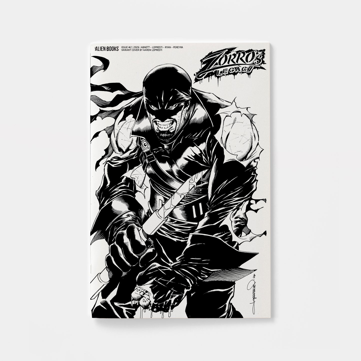 Zorro's Legacy #2 Variant D (Lopresti B&W)