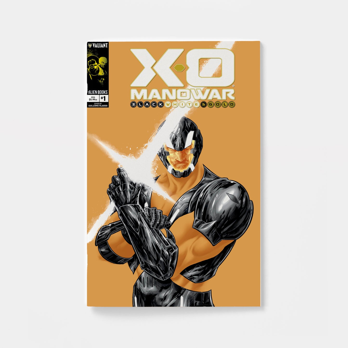X-O Manowar Black, White & Gold #1 Cover A (Fajardo) | presale | 2026-10-21