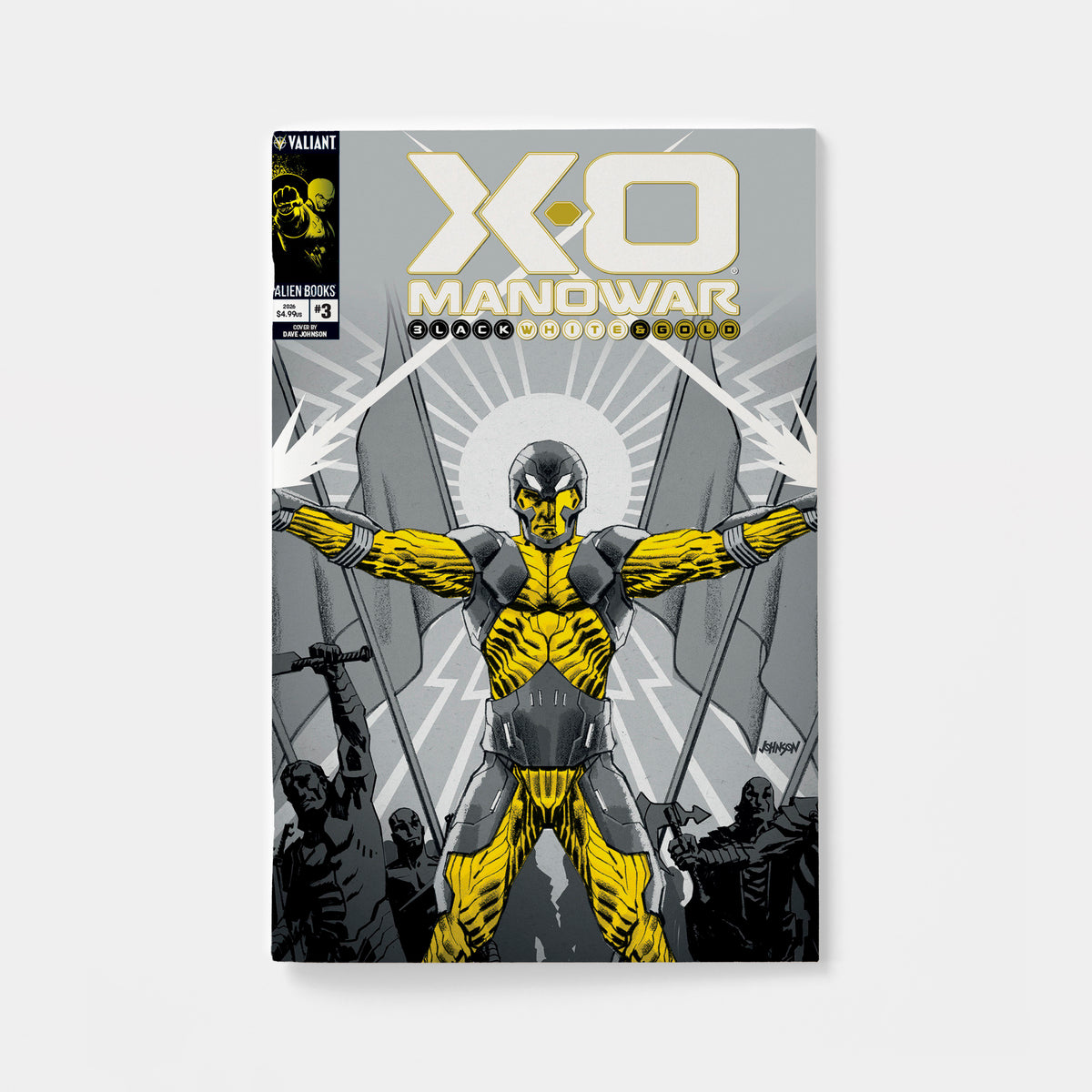 X-O Manowar: Black, White & Gold #3 Variant B (Johnson Black, White & Gold Variant) | presale | 2026-12-23
