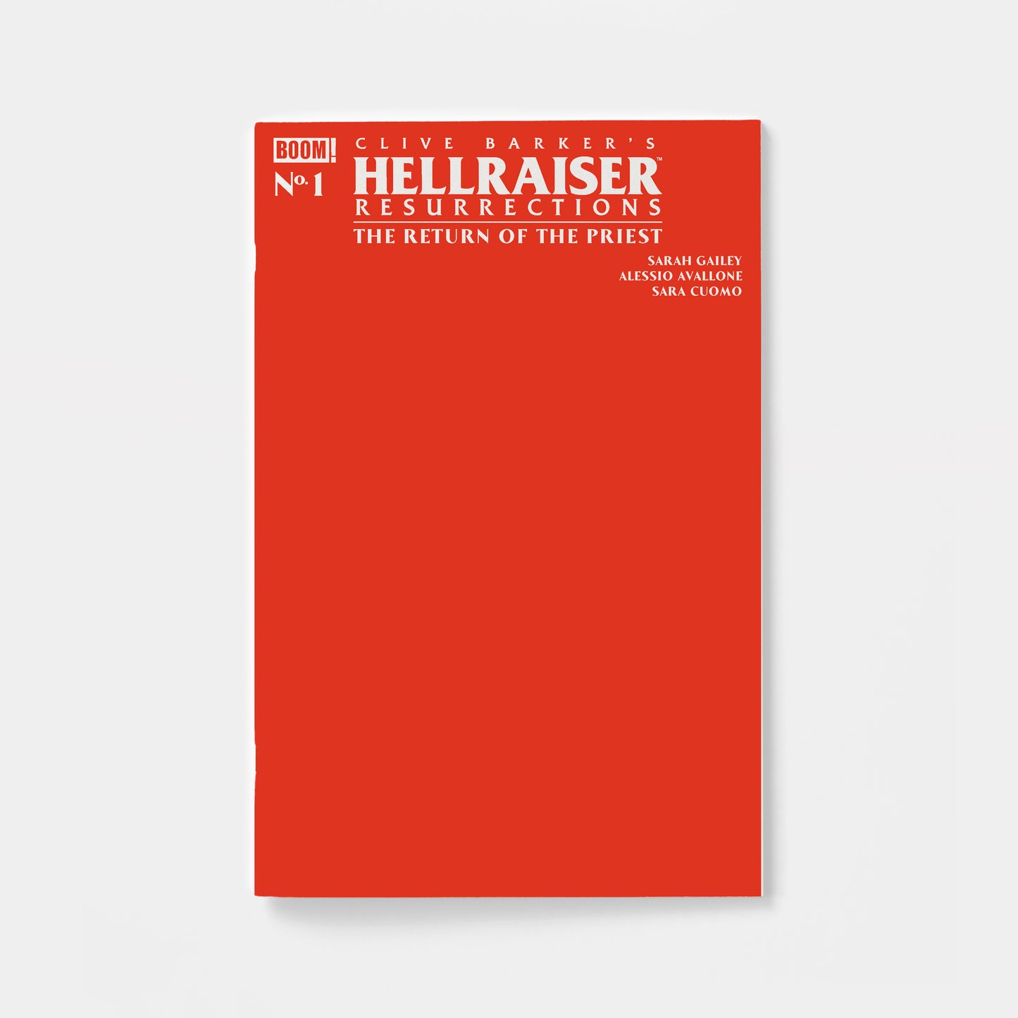 Hellraiser: Resurrections - The Return of the Priest #1 C Red Blank Sketch Variant | presale | 2026-09-30