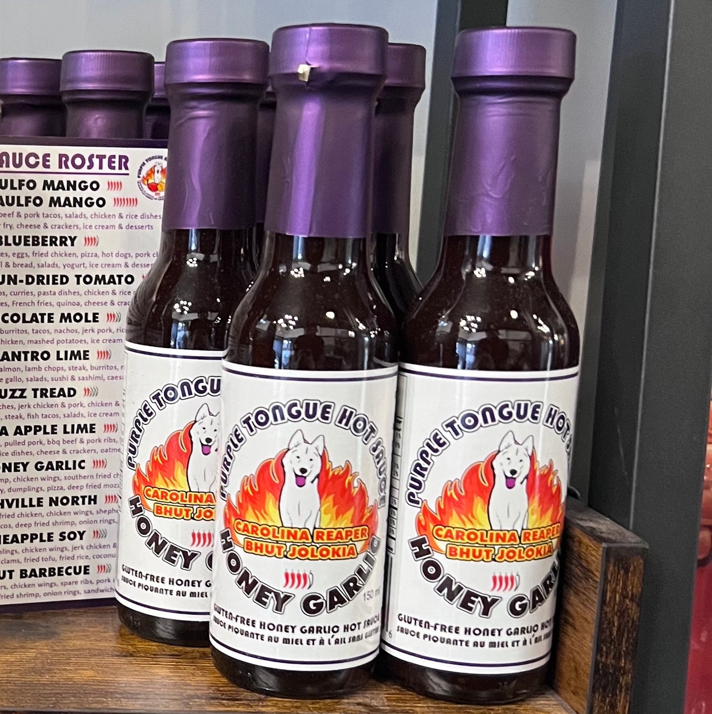 purple tongue - honey garlic