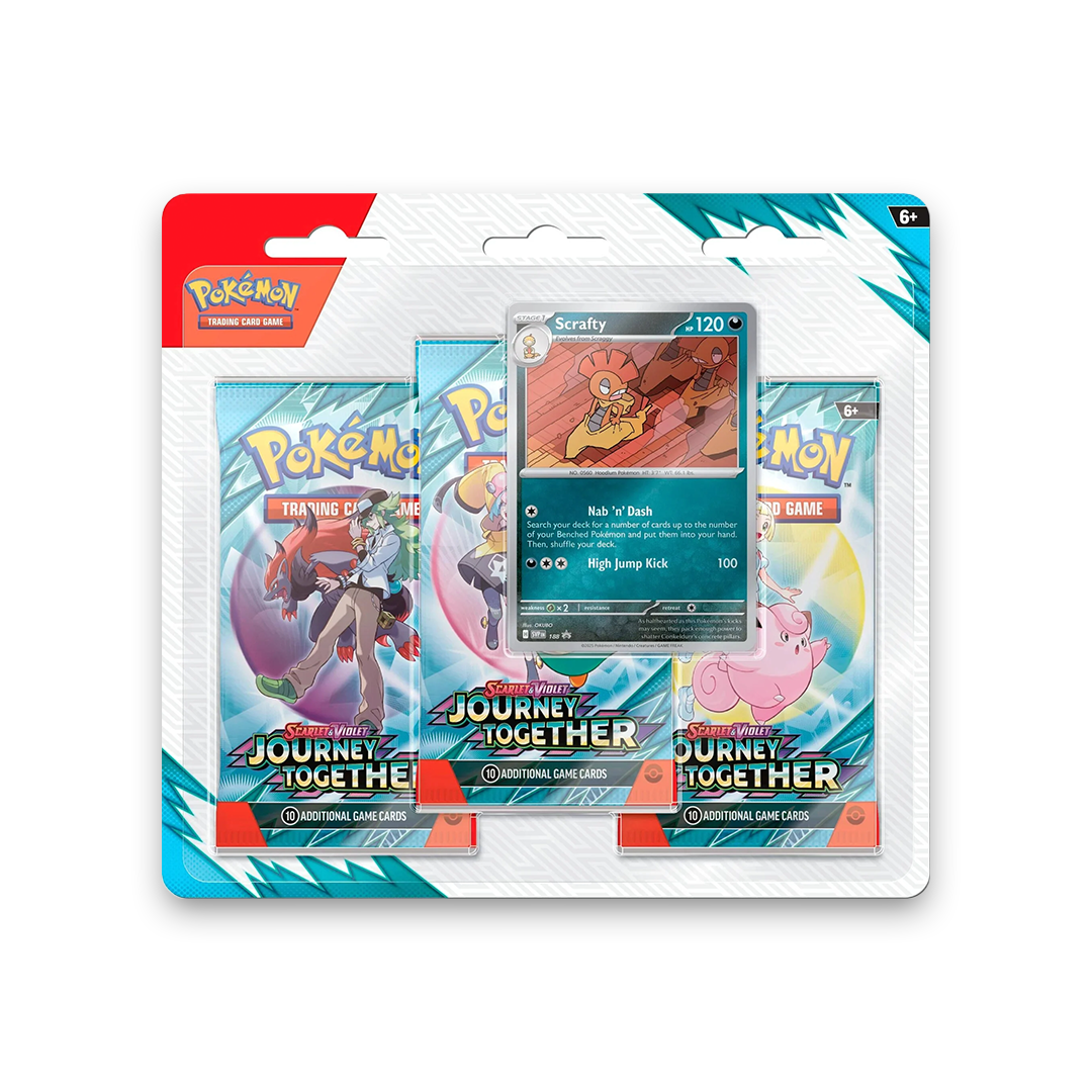 pokemon - scarlet and violet - journey together - 3-pack blister (scrafty)