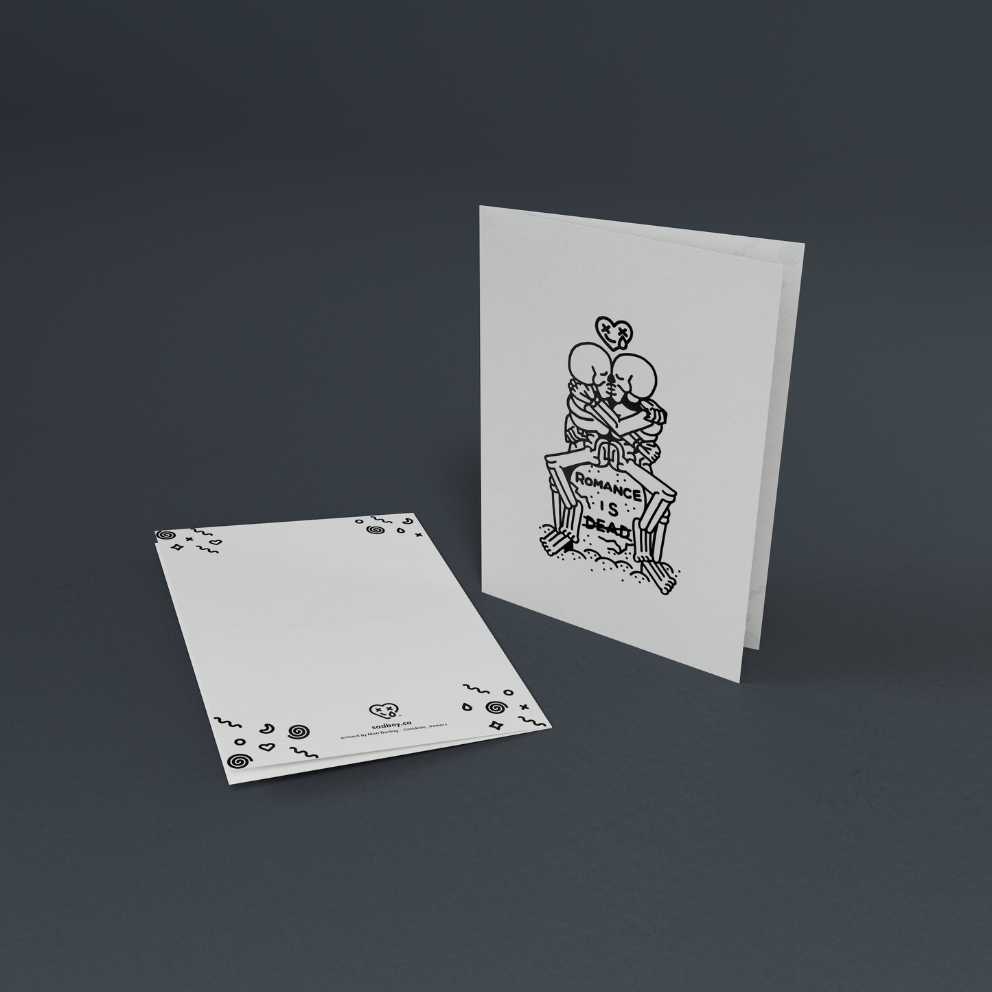 romance is dead greeting card