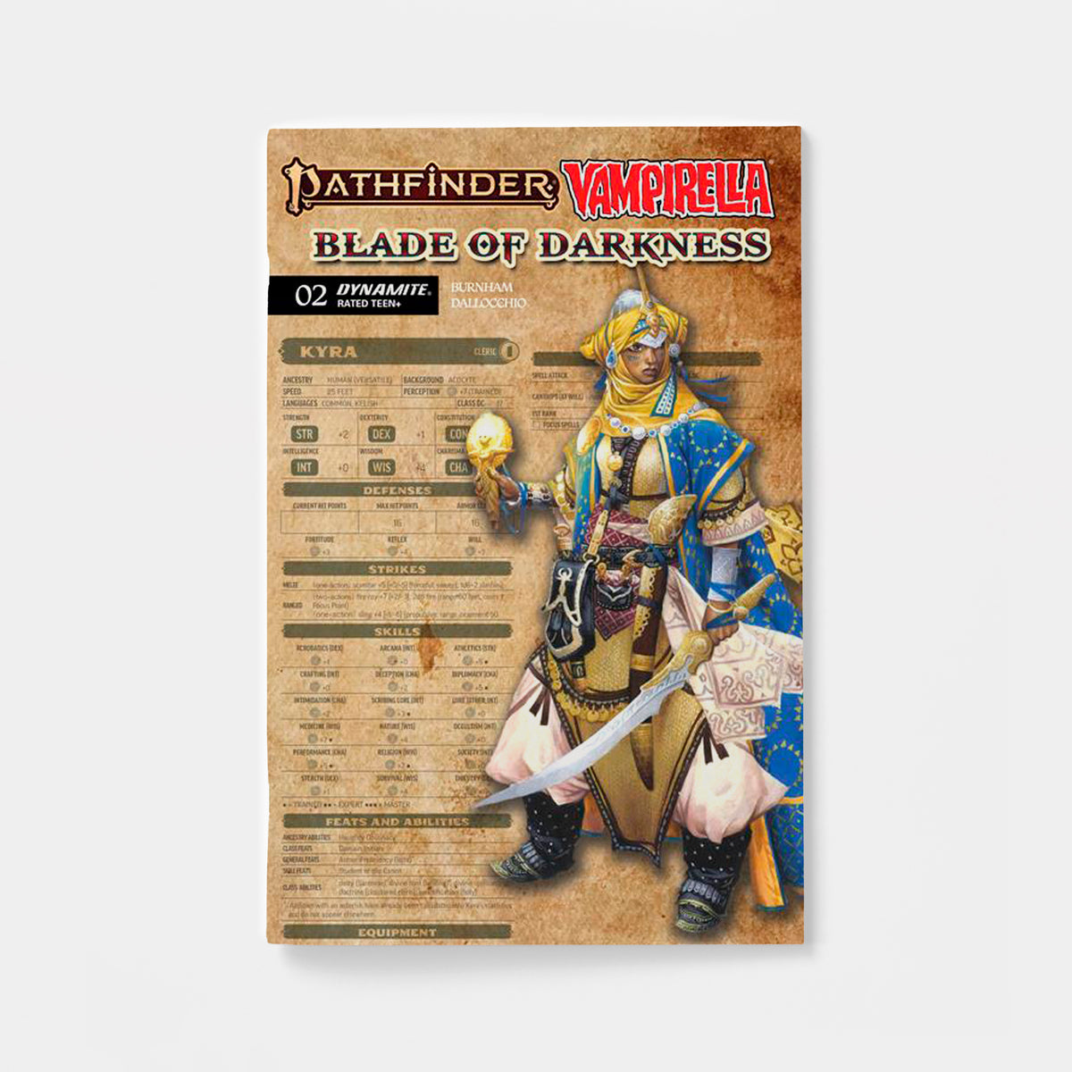 PATHFINDER VAMPIRELLA BLADE OF DARKNESS #2 CVR C WAYNE REYNOLDS CHARACTER SHEET VAR | presale | 2026-11-25