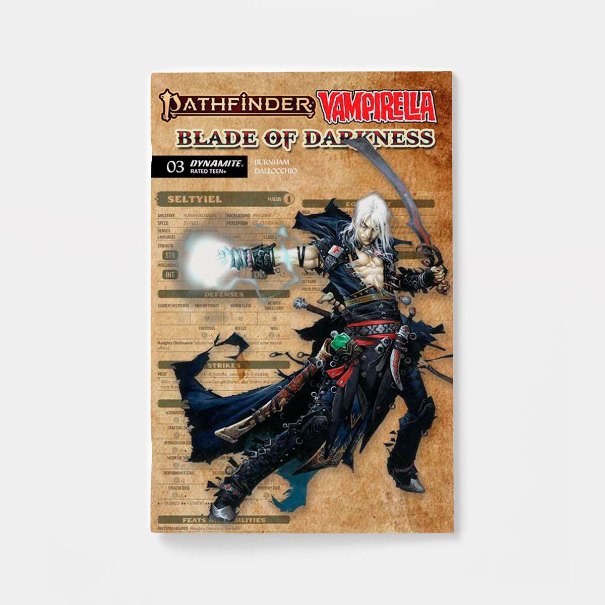 PATHFINDER VAMPIRELLA BLADE OF DARKNESS #3 CVR C WAYNE REYNOLDS CHARACTER SHEET VAR | presale | 2026-12-23