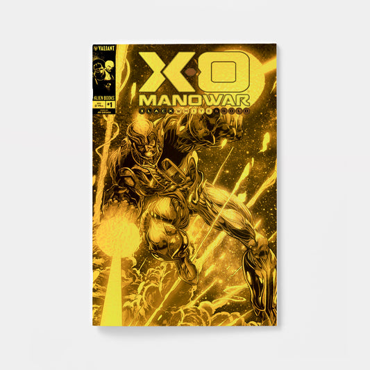 X-O Manowar Black, White & Gold #1 Variant D Foil (Quesada Gold Version) | presale | 2026-10-21