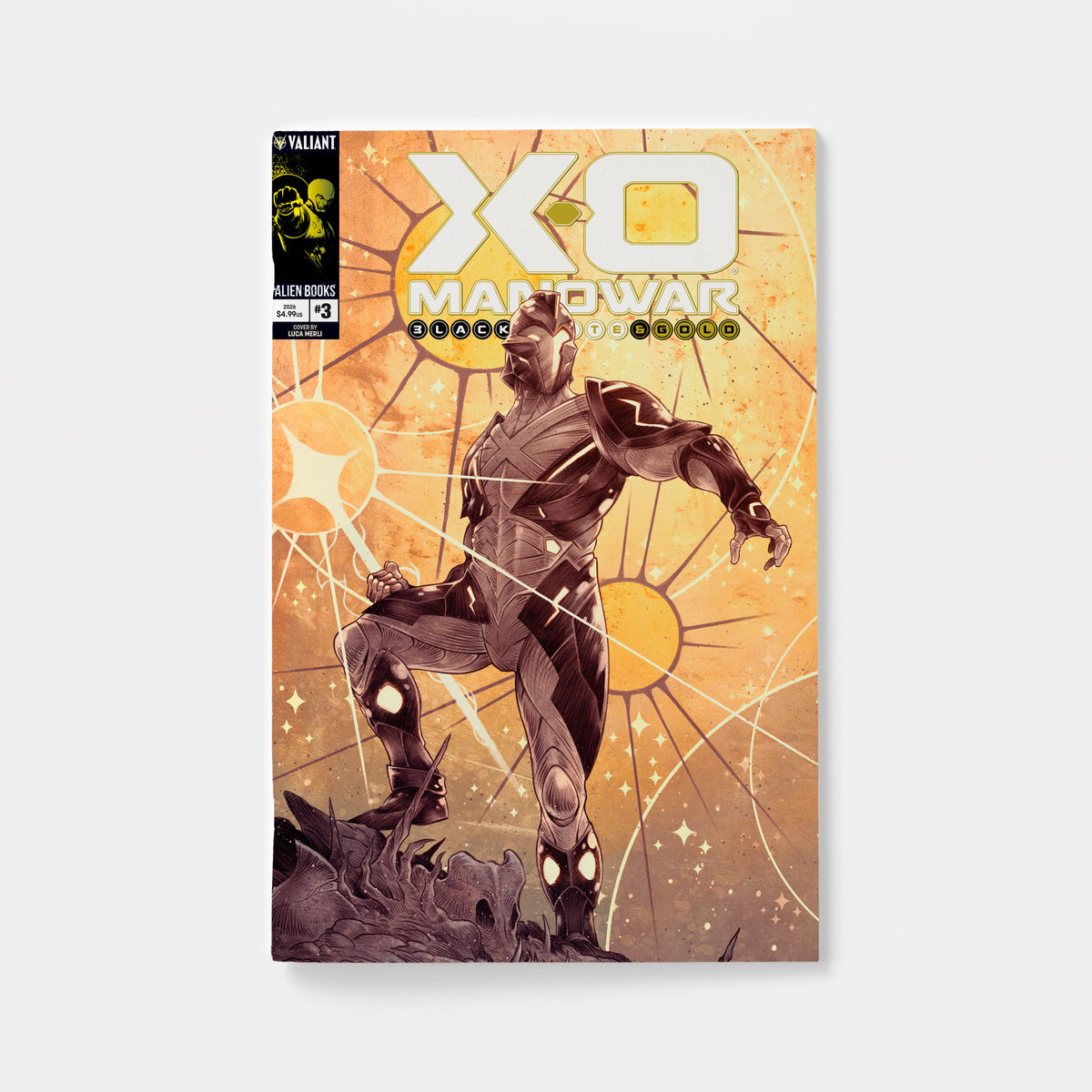 X-O Manowar: Black, White & Gold #3 Cover A (Merli) | presale | 2026-12-23