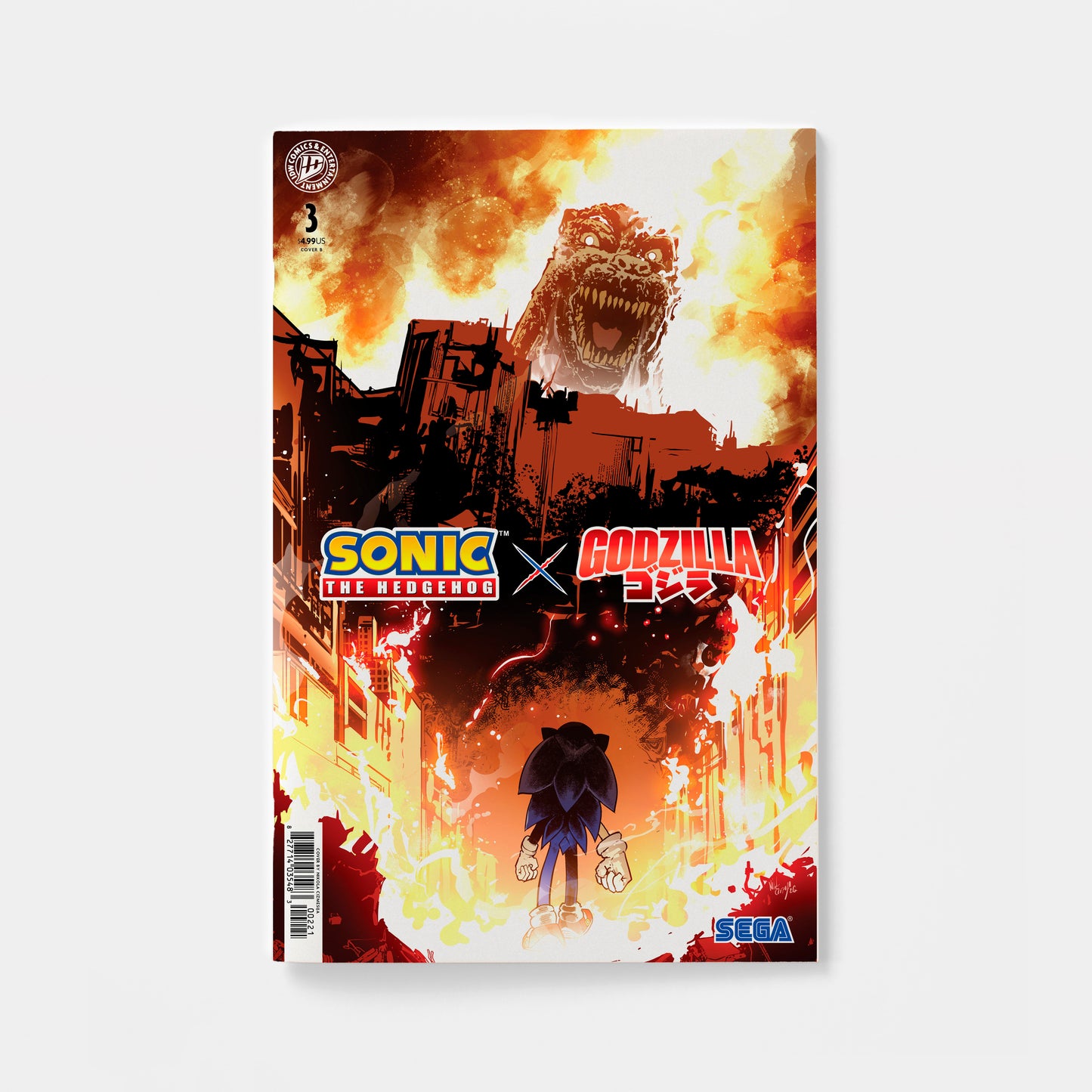 Sonic the Hedgehog x Godzilla #3 Variant B (Cizmesija) | presale | 2026-10-14
