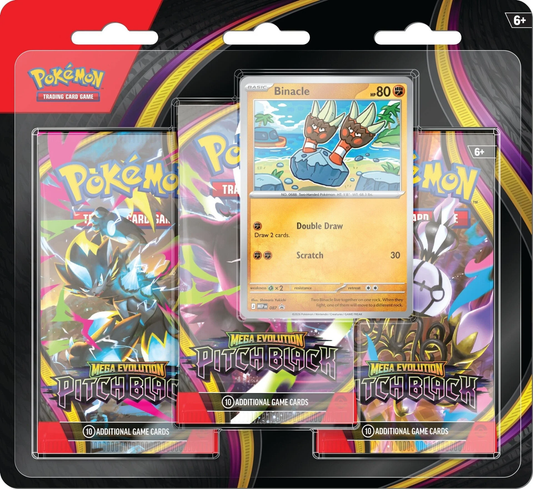 pokemon - mega evolution - pitch black - 3-pack blister (binacle)